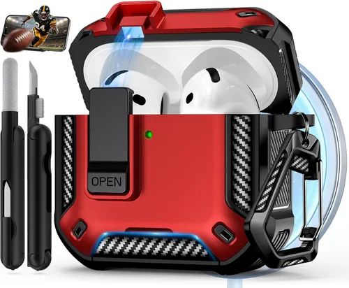 Miniatura 31 de Funda para AirPods Pro de 2 generación con soporte para teléfono, diseño de interruptor automático de protección completa contra caídas con kit