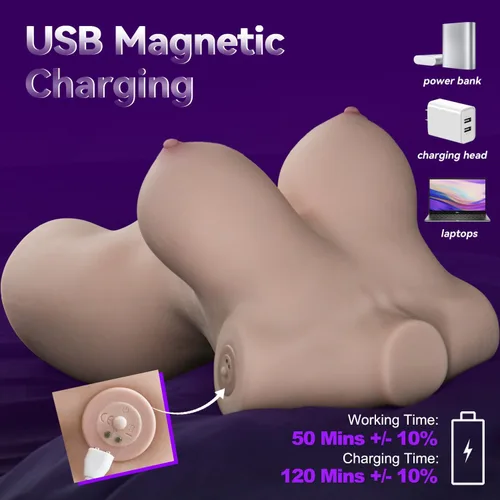 Miniatura 6 de Muñeca sexual realista de 23 libras con pechos enormes y trasero gordo, juguete sexual masculino para hombres con 5 modos de empuje, canal vaginal