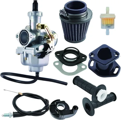 Miniatura 5 de Carburador PZ27 compatible con Honda XR100 XR100R CRF100F 4 tiempos CG 125CC 150CC 200CC 250CC Colector de admisión CNC filtro de aire de 1.496 in