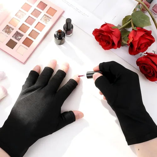 Miniatura 7 de 2 pares de guantes UV para uñas hidratantes con protección UV sin dedos, guantes para cuidado de uñas e hidratación de manos para lámpara de uñas