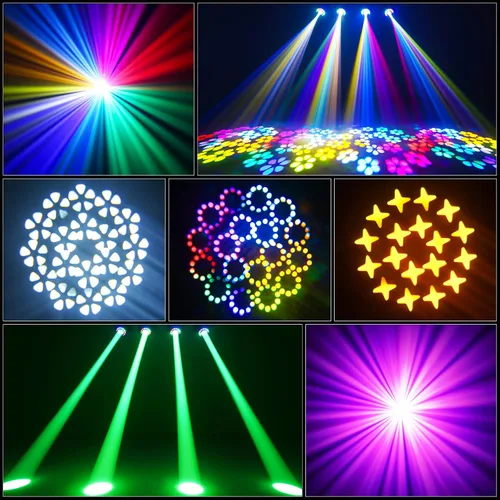 Miniatura 3 de U`King Foco LED de 108W con cabezal móvil y prisma giratorio de 18 facetas, luces de escenario para DJ con 10 gobos y haz de luz de 8