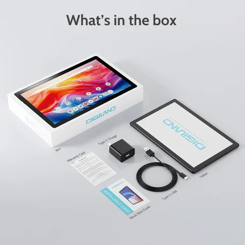 Miniatura 8 de DigiLand Tableta Android 15, tabletas Android de 10.1 pulgadas con procesador Octa-core 6 GB de RAM+64 GB de ROM (compatible con expansión TF)