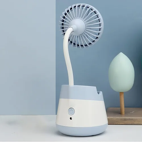 Miniatura 3 de Soporte para bolígrafo con ventilador portátil, organizador de escritorio de plástico, accesorios de escritorio y espacio de trabajo, suministros