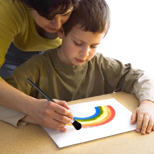 Miniatura 5 de 10 pinceles para fregona para pintura acrílica, pinceles ovalados de 1 pulgada, pinceles de pintura para acuarela, pintura al óleo y arte facial