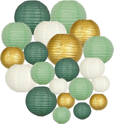 Miniatura 13 de Faroles de papel decorativos, linternas colgantes redondas, suministros de fiesta para graduación, despedida de soltera, género, neutro, baby