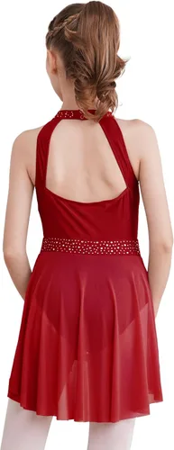 Miniatura 8 de CHICTRY Kids Girls Sparkly Rhinestone Ballet Gymnastics Leotards Modern Lyrical Dance Costume