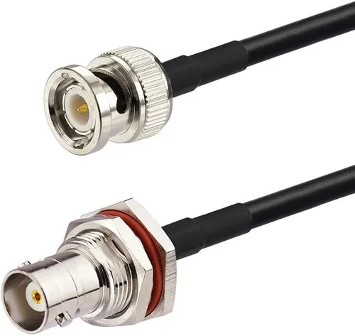 Bingfu BNC macho a hembra montaje en mamparo RG58 Cable de puente coaxial 3.3 ft 3 pies para sistema de micrófono inalámbrico Receptor CB Radio UHF