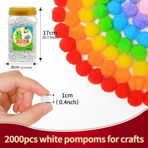 Miniatura 99 de Praisebank Pompones rojos, 90 unidades, 1.5 pulgadas, perfectos para artes y manualidades