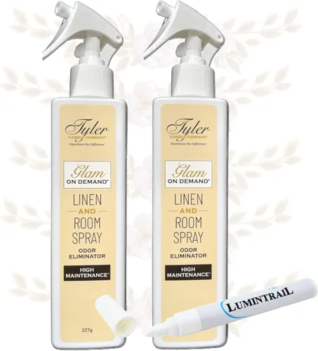 Miniatura 8 de Tyler Glam on Demand - Spray para Ropa de Cama y Habitación Aroma Diva Paquete de 2 - Paquete de Ambientador y Eliminador de Olores con Bolígrafo