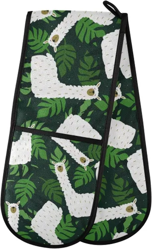 Miniatura 82 de ZZXXB Spring Bird - Guantes de cocina dobles con diseño floral de mariposa, resistentes al calor, antideslizantes, extra largos de 7 x 35 pulgadas