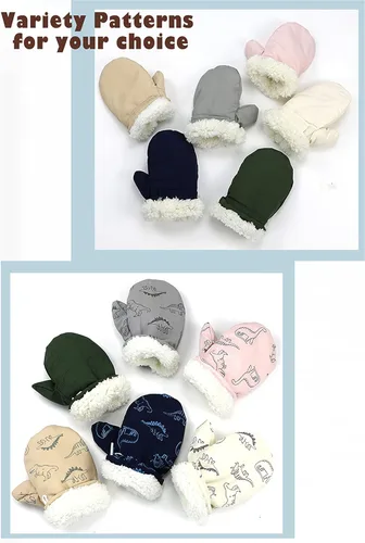 Miniatura 7 de Urban Virgin Guantes de invierno para bebés y niños pequeños, con forro polar, cálidos, impermeables, guantes de nieve para niños y niñas