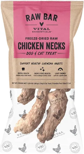 Vital Essentials Golosinas de pollo crudo liofilizadas para perros y gatos, 1.23 onzas | Golosinas para perros y gatos de un solo ingrediente para