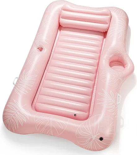 Miniatura 8 de HeySplash Inflatable Tanning Pool Lounger Float, Suntan Tub for Adults, Blow Up Sunbathing Pool with Integrated Pillow and Cup Holder, Heavy Duty