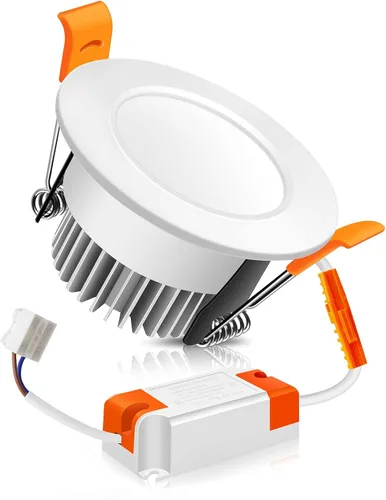 Miniatura 8 de LEDLightsWorld Iluminación empotrable LED de 2 pulgadas, regulable, downlight, 3 W (equivalente a 35 W), luz blanca cálida de 3000 K, luz LED Negro