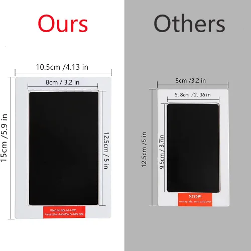Miniatura 2 de Paquete de 2 almohadillas de tinta grandes sin tinta para manos y huellas, almohadilla de tinta Clean Touch para bebé y mascota