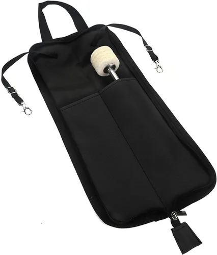 Miniatura 2 de FOSA Bolsa para baquetas, de tela Oxford duradera, para tambores de conciertos, portátil, bolsa de almacenamiento, color negro, 18.1 x 3.9 pulgadas