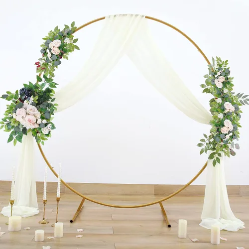Miniatura 5 de Tela drapeada para arco de boda, cortinas de arco beige, cortina de telón de fondo transparente para ceremonia, foto, decoración de boda, 19 pies