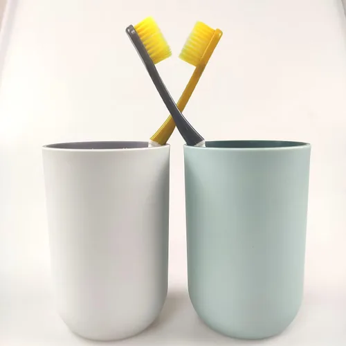 Miniatura 6 de Juego de 2 vasos irrompibles reutilizables para cepillos de dientes, vasos de plástico para cepillos de dientes, 10.1 fl oz/10.5 onzas, aptos