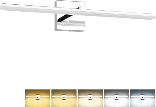 Miniatura 16 de Luz de tocador de baño negra de 32 pulgadas, LED moderna, 3CCT, regulable, 24 W, luminarias de baño sobre espejo 3000 K/4500 K/6000 K, 3