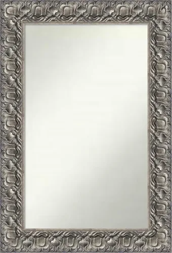 Miniatura 35 de Amanti Art Espejo de baño plateado para sobre fregadero, 26 x 26 pulgadas, espejo cuadrado de níquel pulido, marco de madera tradicional mediano, se