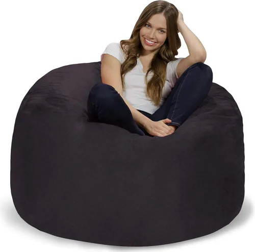 Miniatura 3 de Chill Sack - Sillón puff, Tela, Suave lino sintético, color negro.