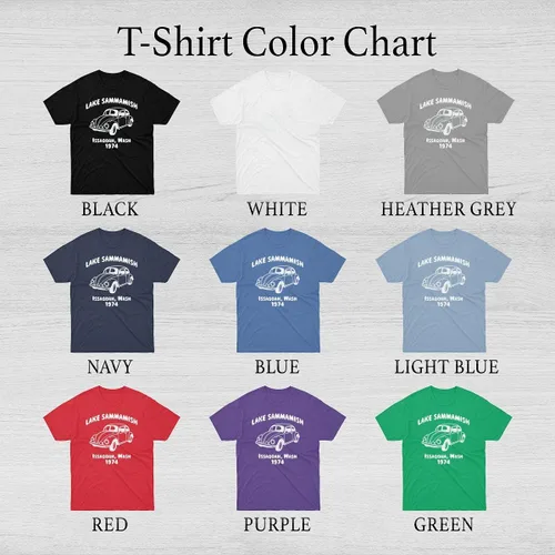 Miniatura 4 de Camiseta para hombre y mujer Lake Sammamish V-W Beetle 1974 Ted Bundy Camisas para hombres mujeres amigos cuello fresco, Varios
