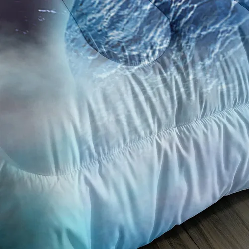 Miniatura 4 de AILONEN Juego de edredón de gato astronauta, tamaño individual, hermoso juego de ropa de cama cósmico estrellado para dormitorio, juego de edredón