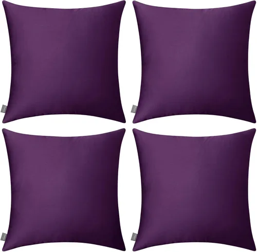 Miniatura 47 de Thmyo - Paquete de 4 fundas de almohada decorativas de 100 % algodón para lumbar, cómodas, sólidas, para Navidad/Halloween, fundas de cojín Blanco
