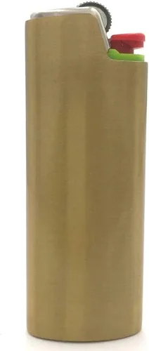 Fundas de metal para encendedores, funda para BIC tamaño completo encendedor J6, color básico mate, regalo de bricolaje (latón)