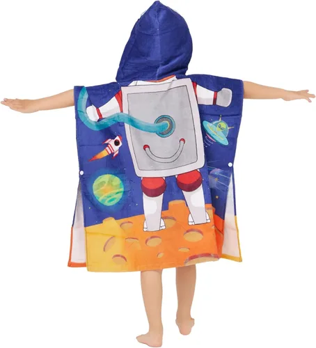 Miniatura 4 de Toalla con capucha 100% algodón para niños de 2 a 6 años, niños y niñas, toalla de baño, piscina, playa, suave, absorbente, poncho de playa, pequeño