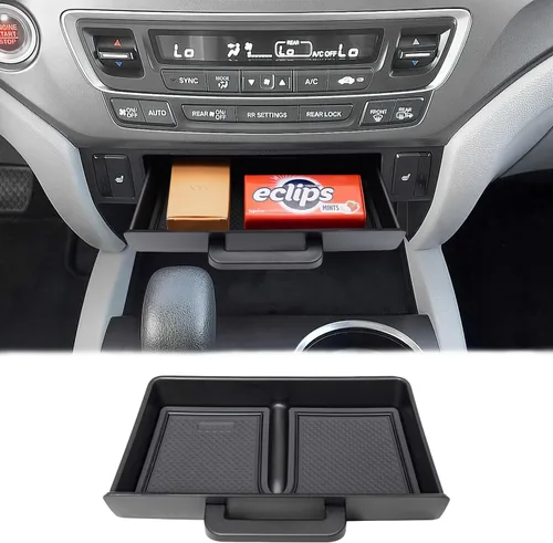 PIMCAR Bandeja extraíble para 2016-2022 Honda Pilot/2017-2026 Honda Ridgeline/2019-2025 Honda Passport Organizador de consola central Caja de