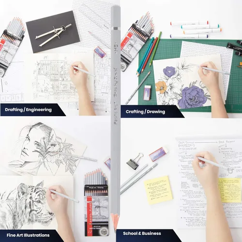 Miniatura 3 de Pacific Arc Lápices de dibujo de grafito prémium para artistas, paquete de tecnología – Lápices profesionales para dibujar, dibujar, dibujar