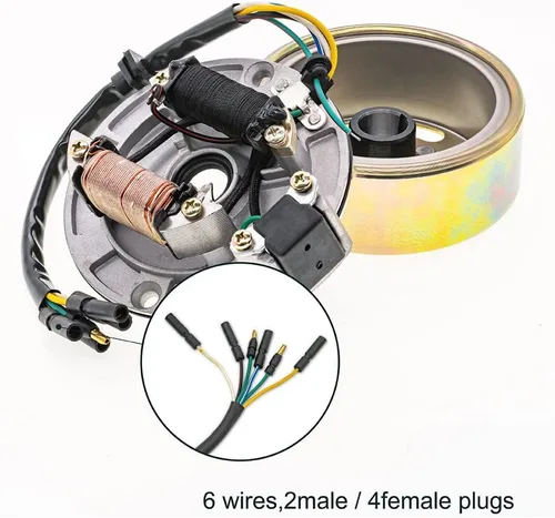Miniatura 3 de Kit de rotor de 2 bobinas de encendido Magneto de estator de volante ATV Magneto placa de estator para 50cc 70cc 90cc 110cc 125cc Taotao Kazuma SSR