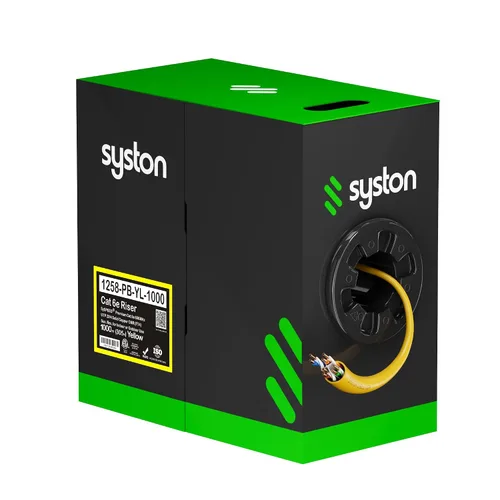 Miniatura 45 de Syston Cable Technology Cable de Internet Ethernet Cat6e – 10 pies, 600 MHz 23AWG de alambre de cobre sólido desnudo apto