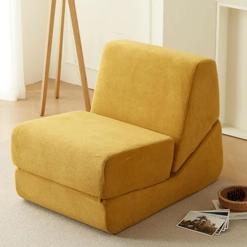 Miniatura 7 de Swbvs Sofá modular de 2 piezas, sofá de piso sin brazos, sofá de espuma comprimida sin montaje para sala de estar y apartamento Beige