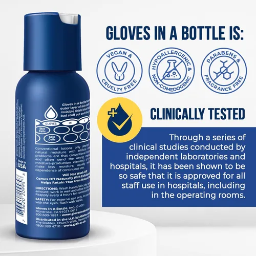 Miniatura 5 de Gloves In A Bottle Paquete de 6 lociones protectoras, ideal para la piel seca con picazón, sin grasa y sin fragancia. (2oz-2.0 fl oz)