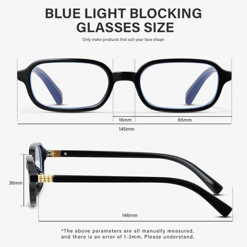 Miniatura 6 de Retro Rectangle Glasses for Women Small Square Blue Light Blocking Glasses Reduce Eye Strain