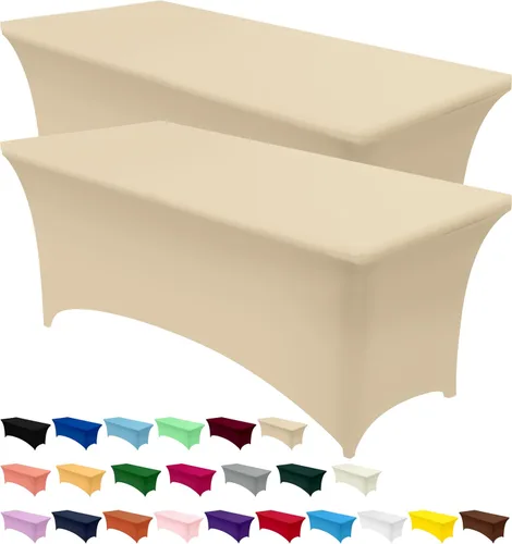 Miniatura 74 de Utopia Kitchen Mantel rectangular de spándex de 4 pies [1 unidad, negro] 200 GSM elástico, ajustado, lavable y resistente a las arrugas, cubierta