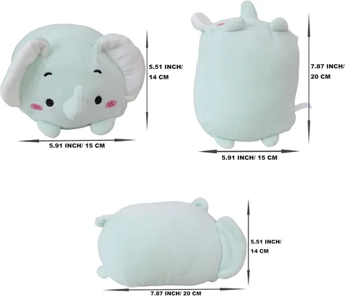 Miniatura 5 de Lindo mini elefante de peluche cilíndrico elefante de peluche, juguetes de peluche, regalos para niños y amantes o decoración del hogar, 8 pulgadas