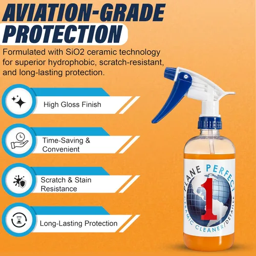 Miniatura 3 de Plane Perfect 1 revestimiento de cerámica SiO2 de grado aeronáutico – Spray detallador rápido de alto brillo – Sin agua, protección hidrofóbica