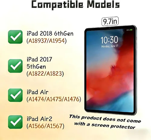 Miniatura 6 de Funda EVA anticaídas 9.7 para iPad, compatible con iPad 5ª/6ª/Air/Air2, con soporte ajustable, proporciona una protección completa de 360 grados