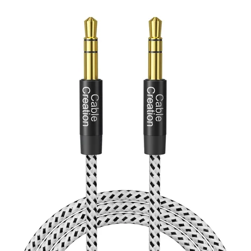 Miniatura 10 de CableCreation Cable auxiliar de 3.5mm (3 pies/1 m), cable de audio de 3.5mm, cable auxiliar trenzado de sonido Hi-Fi de 1/8 para estéreo de coche
