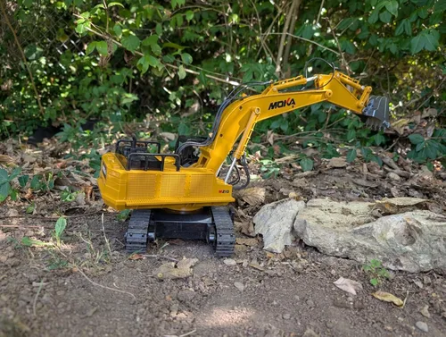 Miniatura 9 de Excavadora de juguete con control remoto, pala de metal con luces, sonidos y rotación de 680°, baterías de 2400 mAh, 120 minutos (máximo) tiempo