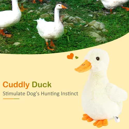Miniatura 2 de Pawaboo Juguete de pato de felpa chirriante para perros, grande de 12 pulgadas, súper suave, juguetes para mascotas con forma de pato, sonajero
