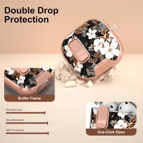 Miniatura 4 de Maxjoy Funda para AirPods 4, funda transparente para AirPod de 4ª generación, funda protectora suave y linda flor para AirPod 4 para mujeres