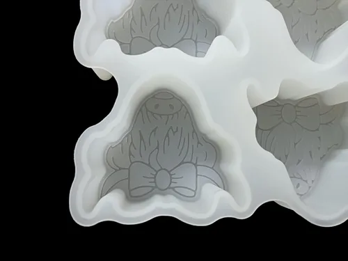 Miniatura 3 de Molde Freshie con forma de vaca de las montañas Fuehbur de 4 cavidades, moldes de resina epoxi de silicona para refrescos, cuentas aromáticas, velas