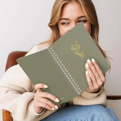 Miniatura 8 de ZICOTO Set de 3 Cuadernos de Espiral Estéticos para Mujeres - Lindo Diario/Cuaderno de 7x5 con Páginas Rayadas de Regla Universitaria - Suministros