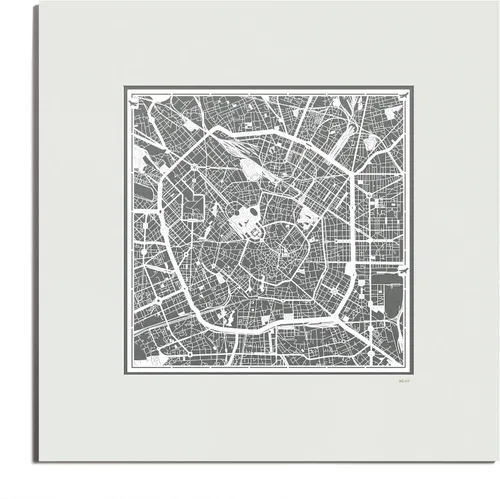 Miniatura 105 de O3 Design Studio Mapa de corte de papel Madrid negro mate de 20 x 20 pulgadas