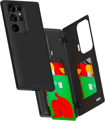 Miniatura 10 de GOOSPERY Funda tipo cartera para Samsung Galaxy S22 Ultra, [tarjetero] parachoques magnético de puerta con cierre automático, cubierta protectora