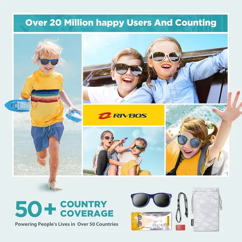 Miniatura 6 de Lentes de sol de goma Rivbos RBK004, flexibles, para niños lentes para bebés y niños de 3-10 (vidrio espejado disponible).